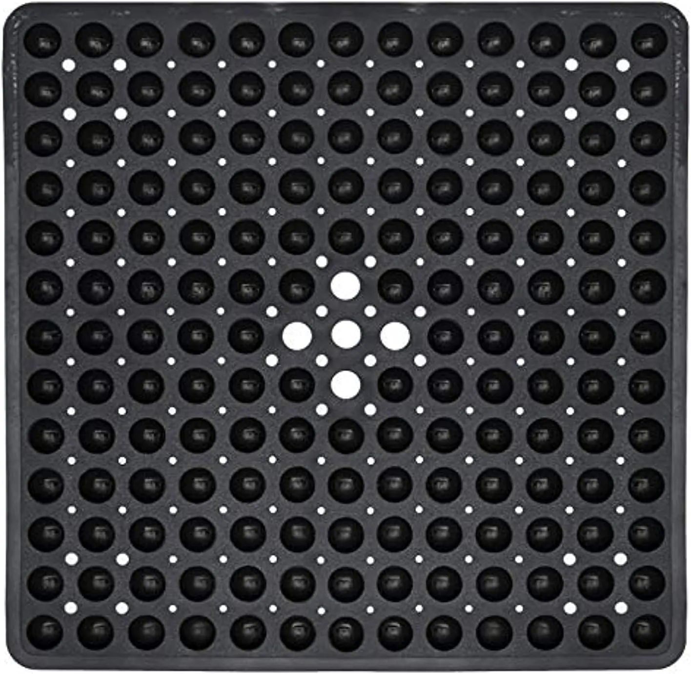 ENKOSI 21 x 21 inch Square Non-Slip Shower Mat – Anti-Slip Shower Mats for Inside Shower – Secure Grip for Shower Stall Floors – Quick-Dry with Drain Holes(21x21 Black)