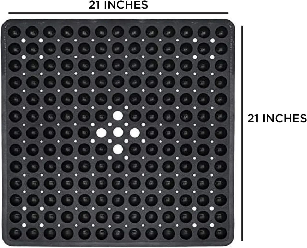 ENKOSI 21 x 21 inch Square Non-Slip Shower Mat – Anti-Slip Shower Mats for Inside Shower – Secure Grip for Shower Stall Floors – Quick-Dry with Drain Holes(21x21 Black)