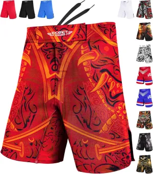 Exxact Sports Pro MMA Shorts, No-Gi BJJ Jiu Jitsu Shorts for Men, Boxing, UFC, Cross Training, Kickboxing & Grappling Shorts.