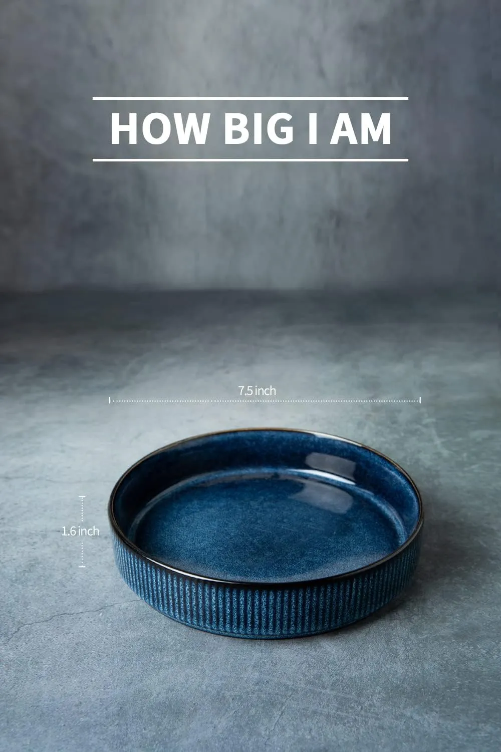famiware Star 7.5" Pasta Bowls Set, Salad Bowl Set of 4, Double Reactive Glaze, Stackable, Ideal for Your Friend for Housewarming, Festivals, Nebulas Blue
