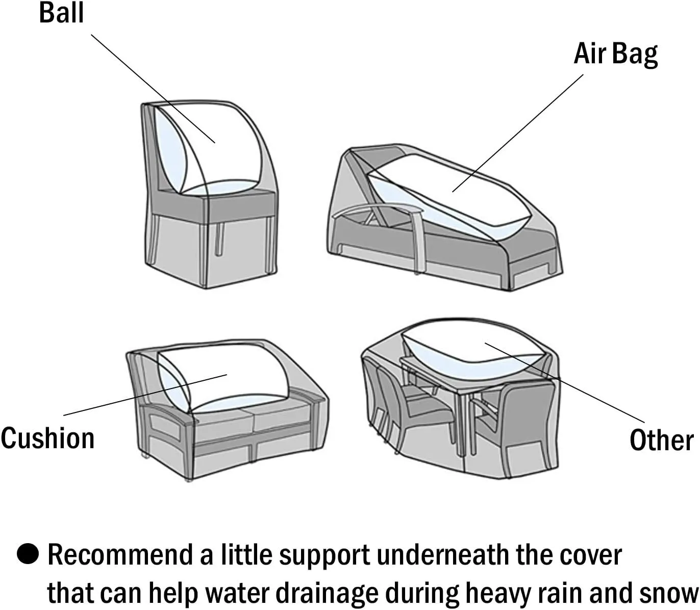 F&J Outdoors Patio Chair Covers, Heavy Duty Waterproof UV Resistant Outdoor Stackable Chair High Back Chair Cover, Grey, 27" W x 37" D x 47" H