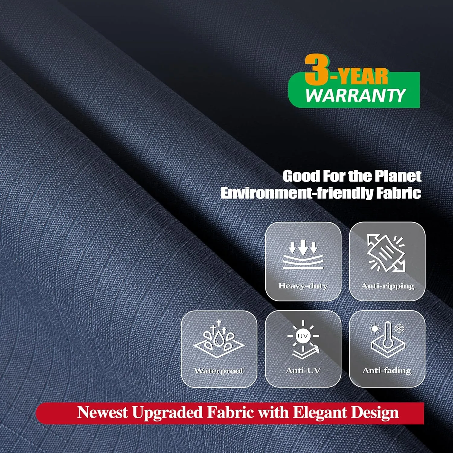 F&J Outdoors Patio Chair Covers, Heavy Duty Waterproof UV Resistant Outdoor Stackable Chair High Back Chair Cover, Grey, 27" W x 37" D x 47" H