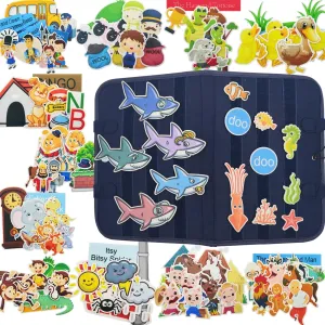 Felt Flannel Board Story Set for Toddlers,Felt Flannel Pieces with Foldable Board for Classroom Preschool Activities,Storytelling Interactive Felt Board Felt Book for Early Teaching (12 themes)