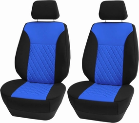FH Group Front Set Neoprene Car Seat Cover for Low Back Seats with Removable Headrest, Universal Fit, Airbag Compatible, Car Seat Cover for SUV, Van Blue