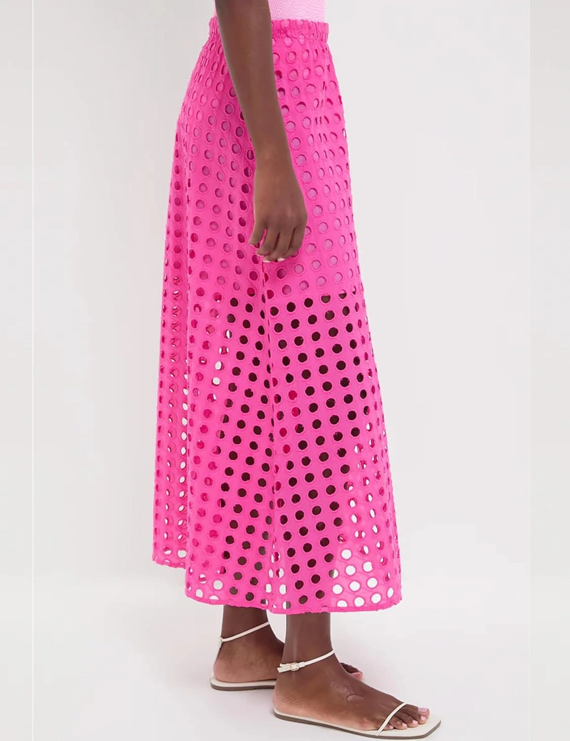 Fiona Jolin 2025 Women Summer Casual Eyelet Bohemian Maxi Skirt Beach Long Skirt with Mini Underneath