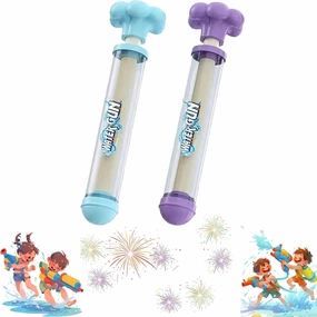 Firework Water Gun, Romantic Fireworks Style Water Spray Toy for Couples, High Pressure Pull-Out Sprinkler Spray Toys for Bathing (Purple and Blue)