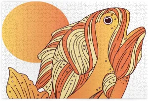 Fish Wooden Puzzle 1000 Piece Puzzles for Adults, Funny Toys & Family Game Artwork Jigsaw Puzzles,Eco-Friendly Materials,Unique Gift,Challenging Brain Teaser