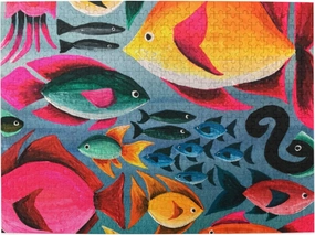 Fish Fish Fish Wooden Puzzle 500 Piece Puzzles for Adults, Funny Toys & Family Game Artwork Jigsaw Puzzles,Eco-Friendly Materials,Unique Gift,Challenging Brain Teaser