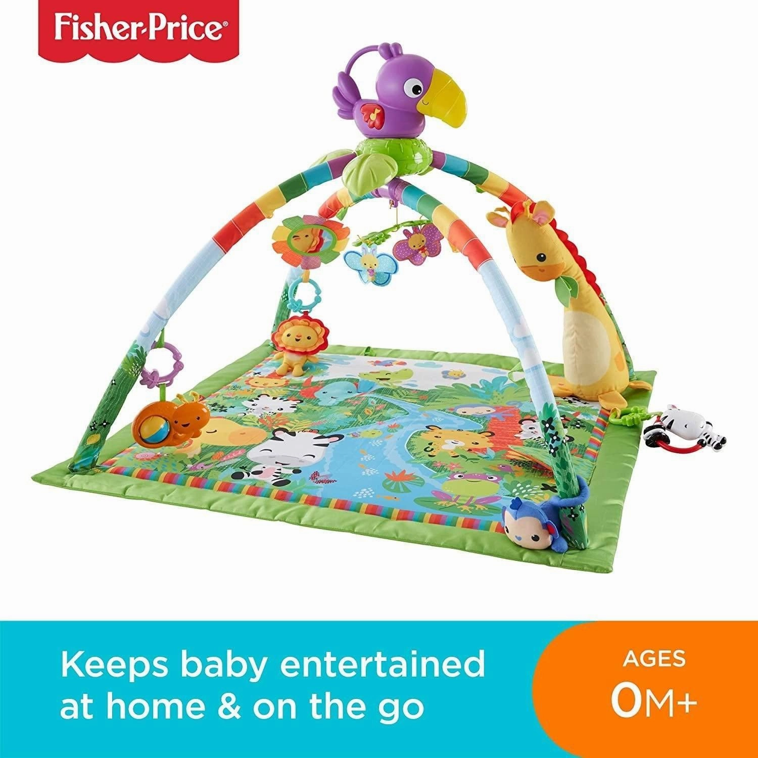 Fisher-Price Rainforest Gym, Baby Playmat with Music and Lights