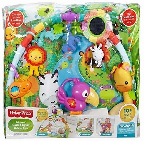 Fisher-Price Rainforest Gym, Baby Playmat with Music and Lights