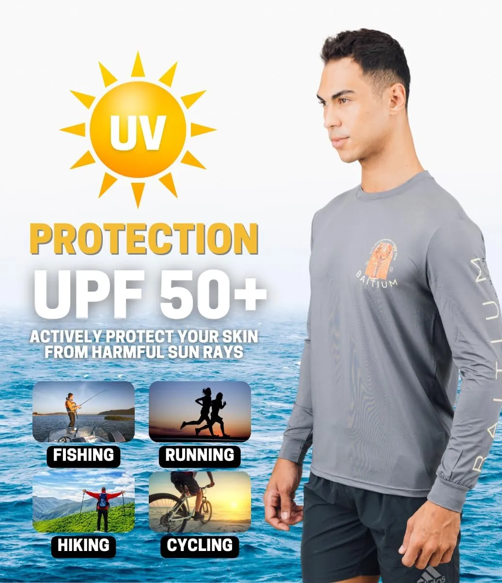Fishing Shirts for Men, Mens Fishing Shirts Long Sleeve, UPF 50 Quick Dry, Rash Gaurd, Fishing Clothes for Men, Fishing Gear