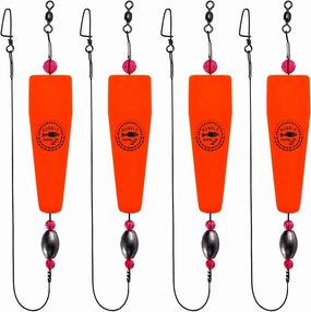 Fishing Floats Rigs Popping Corks for Saltwater Rattle Weighted Bobbers Fishing Tackle (4pcs, 2/3/4/5 in, Green/Yellow/Orange)