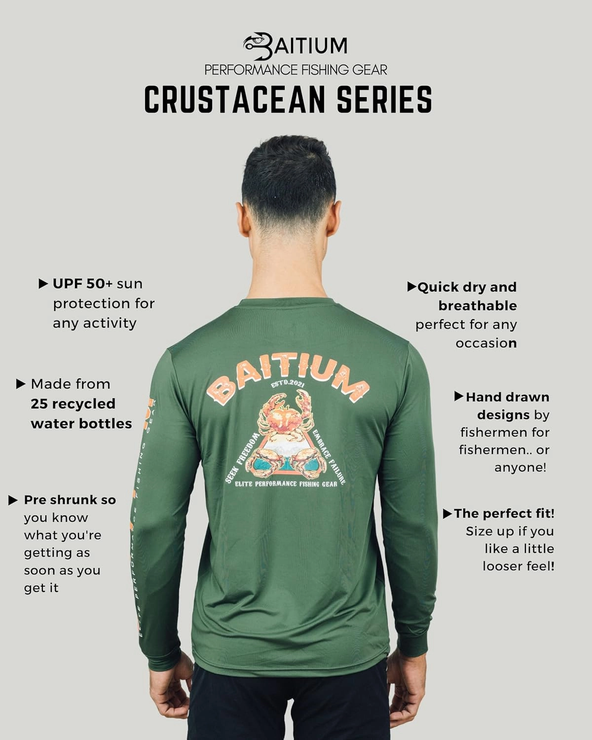 Fishing Shirts for Men, Mens Fishing Shirts Long Sleeve, UPF 50 Quick Dry, Rash Gaurd, Fishing Clothes for Men, Fishing Gear