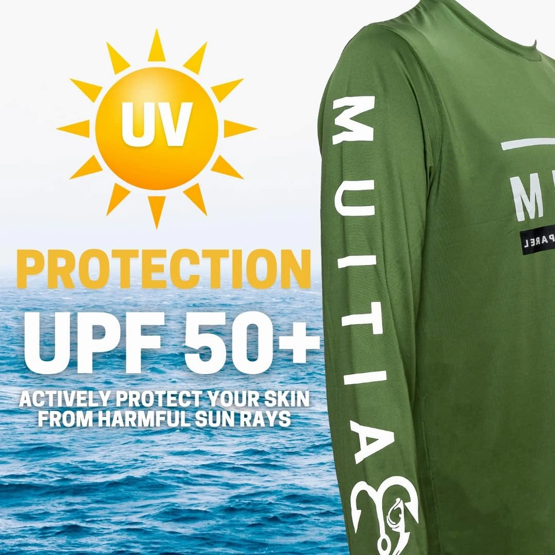 Fishing Shirts for Men, Mens Fishing Shirts Long Sleeve, UPF 50 Quick Dry, Rash Gaurd, Fishing Clothes for Men, Fishing Gear