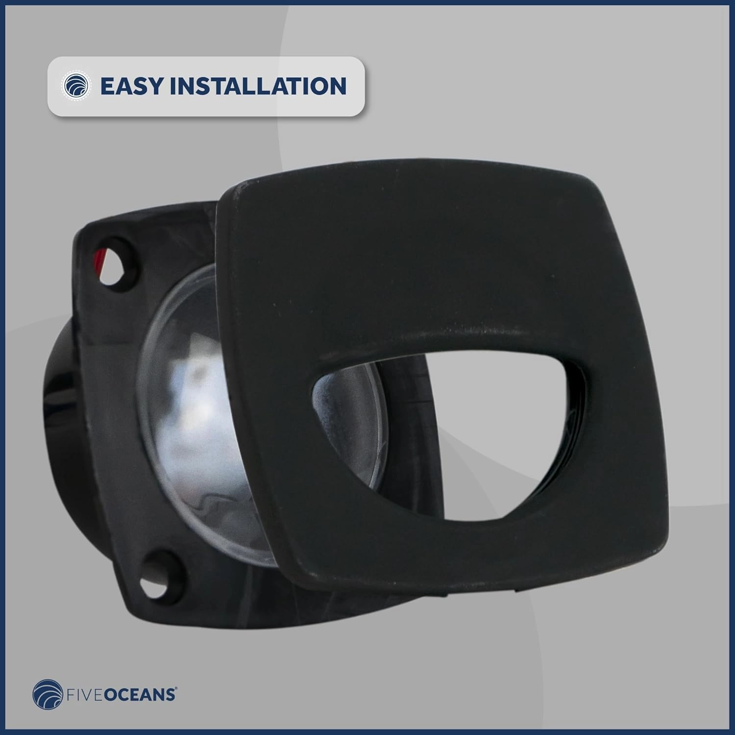 Five Oceans LED Companion Way Light, 3 Pack Marine Courtesy Lights, Square for Boat Interior, Deck, Cockpit, Blue LED, for Pontoon, Fishing, Bass, Yacht, Sailboat, RVs FO-4002-M3