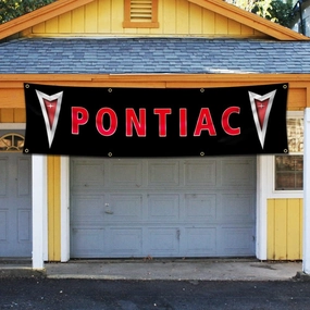 Flag for Pontiac Racing Car Banner (2x8ft ,Heavy Duty, Durable 150D Polyester) Brass Grommets For Outdoor Room Man Cave