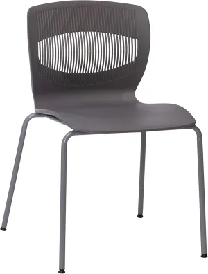 Flash Furniture HERCULES Series Commercial Stack Chair - Roomy Wide 770 lb. Capacity - Lumbar Support - Durable Plastic - Silver Steel Frame - Gray