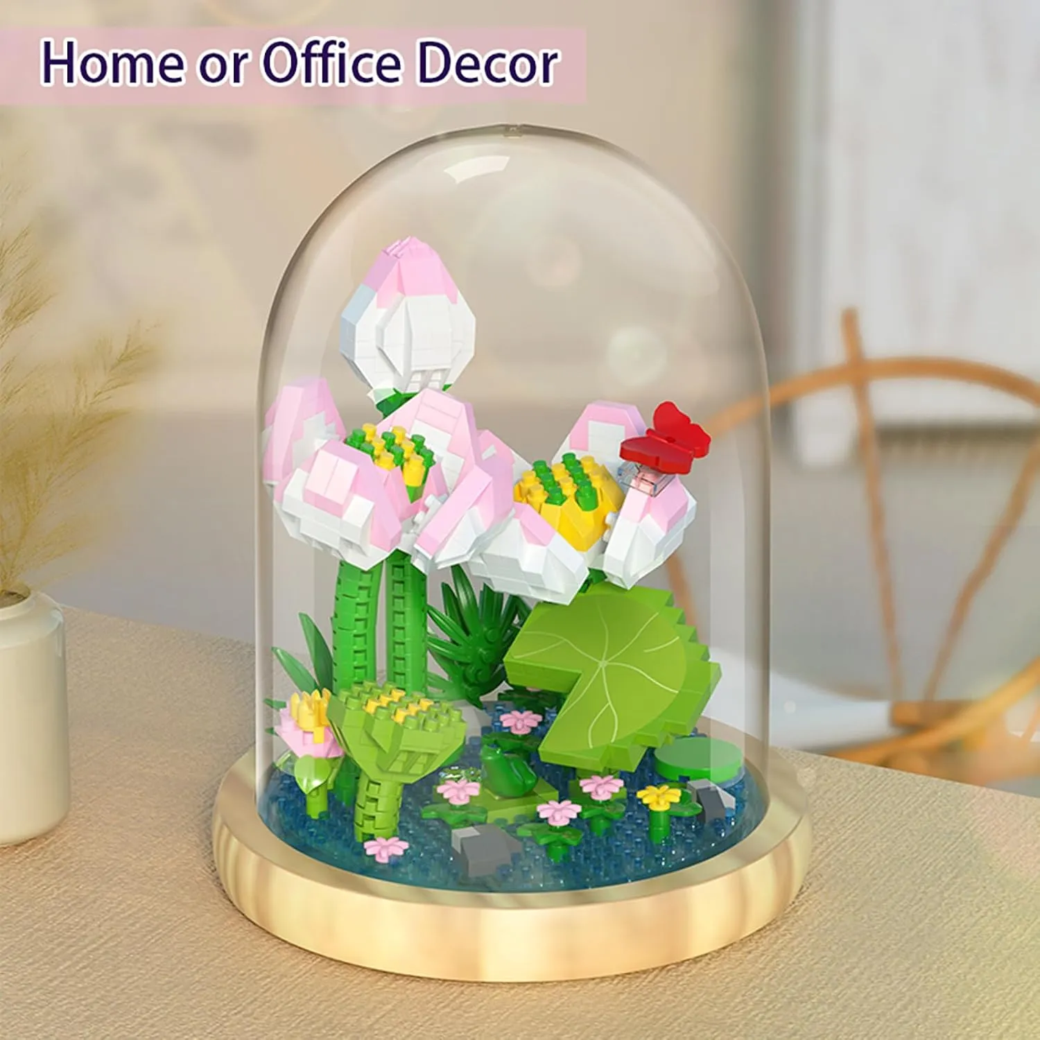 Flower Bouquet Building Set, Mini Bricks Building Blocks Artificial Flowers, DIY Decoration Home, 659 Pieces Botanical Collection Building Toys for Adult Kids Gift, Lotus