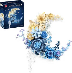 Flower Building Set Botanical Collection Set 934 PCS Crescent-Shaped Flower Botanical Bonsai Building Set Artificial Flowers for Home Decor - Gift for Birthday, Mother's Day