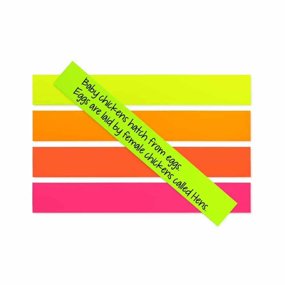 Fluorescent Sentence Strips - 3" x 22" - Card Stock