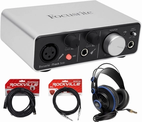 Focusrite ITRACK SOLO LIGHTNING USB Audio Recording Interface Headphones Cables