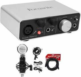 Focusrite ITRACK SOLO LIGHTNING USB Audio Recording Interface Studio Mic Cable