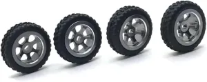 for WLtoys 1/28 284131 K969 K979 K989 K999 P929 P939 for Mini-D Mini-Q Mini-Z Metal Upgrade for Racing Wheel Soft Tire Skin RC Car Replacement Parts RC Car Repair Kit(Gray)