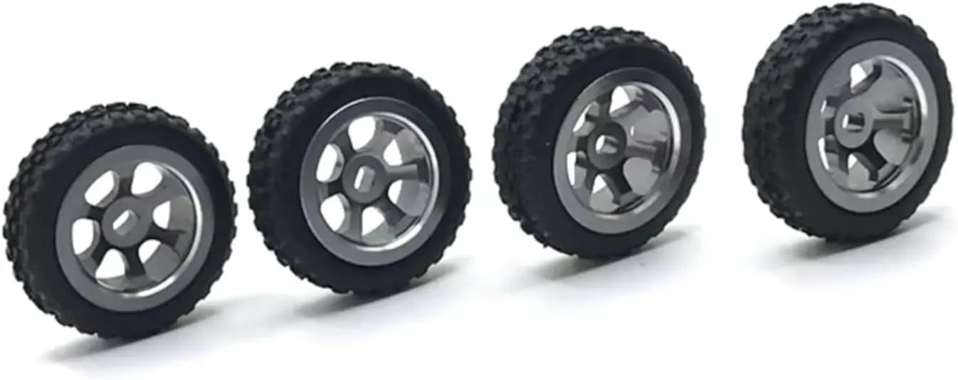 for WLtoys 1/28 284131 K969 K979 K989 K999 P929 P939 for Mini-D Mini-Q Mini-Z Metal Upgrade for Racing Wheel Soft Tire Skin RC Car Replacement Parts RC Car Repair Kit(Gray)