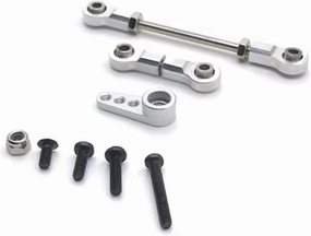 for Mini-q for Mini-z for WLtoys 284131 K969 K979 K999 P929 P939 1/28 Front Steering Linkage 28T Servo Arm RC Car Metal Parts Replacement RC Car Upgrade Part(Silver)
