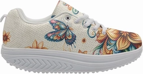 FOR U DESIGNS Fashion Women's Strength Fitness Walking Sneaker Platform Swing Wedges