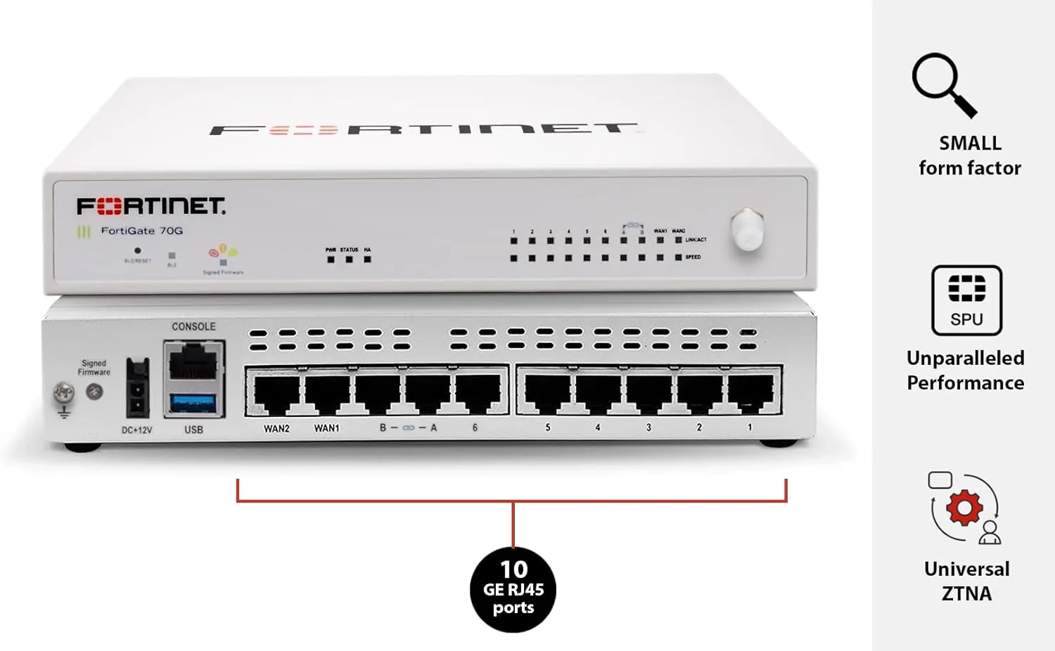 Fortinet FortiGate-70G Firewall for Branch and Small Offices with 3-Year FortiGuard AI-Powered Unified Threat Protection Services (FG-70G-BDL-950-36)