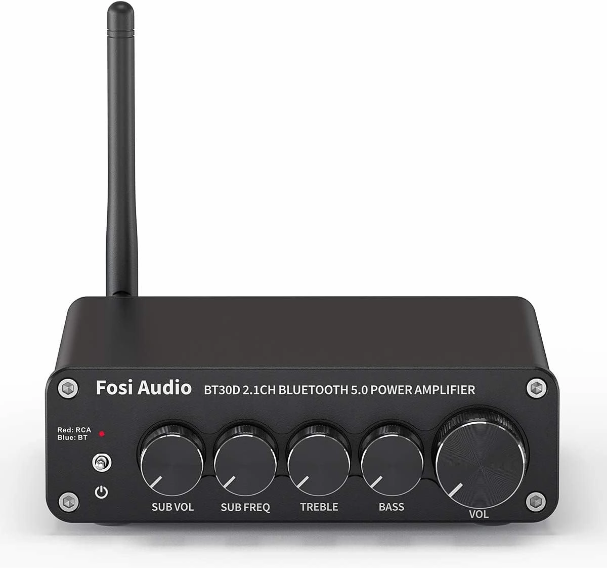 Fosi Audio BT30D Bluetooth 5.0 Stereo Audio Receiver Amplifier 2.1 Channel Mini Hi-Fi Class D Integrated Amp 50 Watt x2 100 Watt for Home Outdoor Passive Speakers/Subwoofer Powered Subwoofer