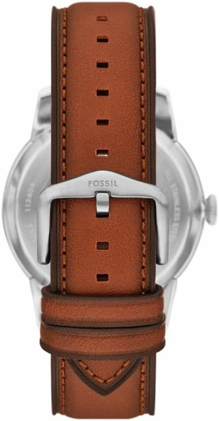 Fossil Men's Townsman Automatic Stainless Steel and Leather Two-Hand Skeleton Watch