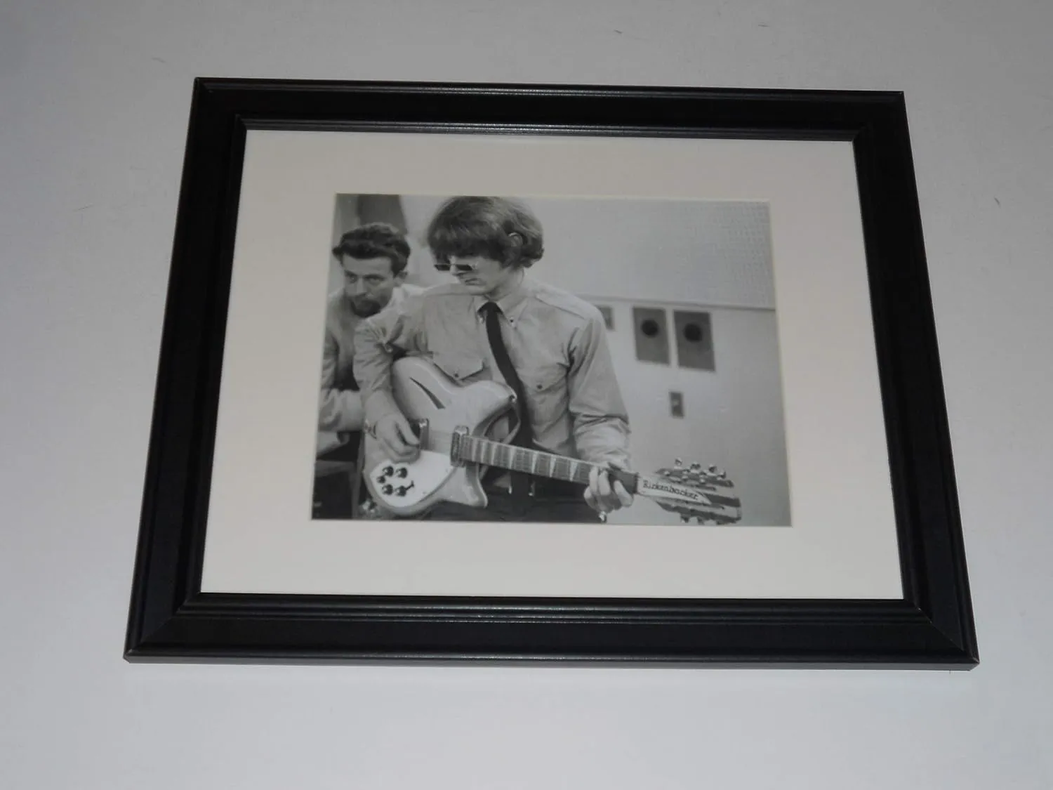 Framed The Byrds Roger McGuinn Rickenbacker Guitar in Studio 1964 14"x17"