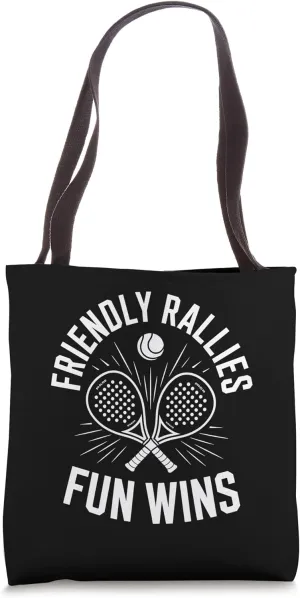 Friendly Rallies Fun Wins Padel Sports Athlete Game Players Tote Bag