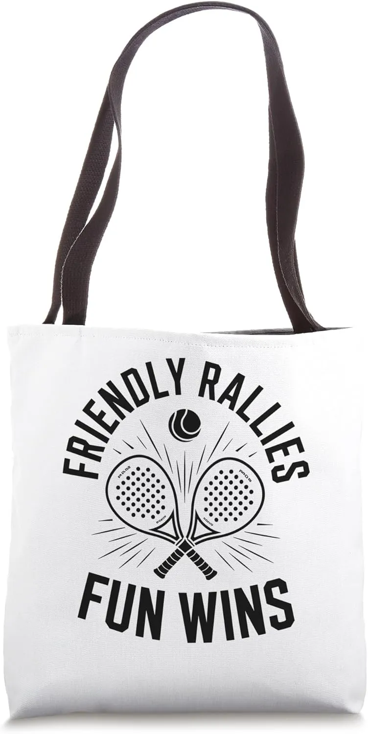 Friendly Rallies Fun Wins Padel Sports Athlete Game Players Tote Bag