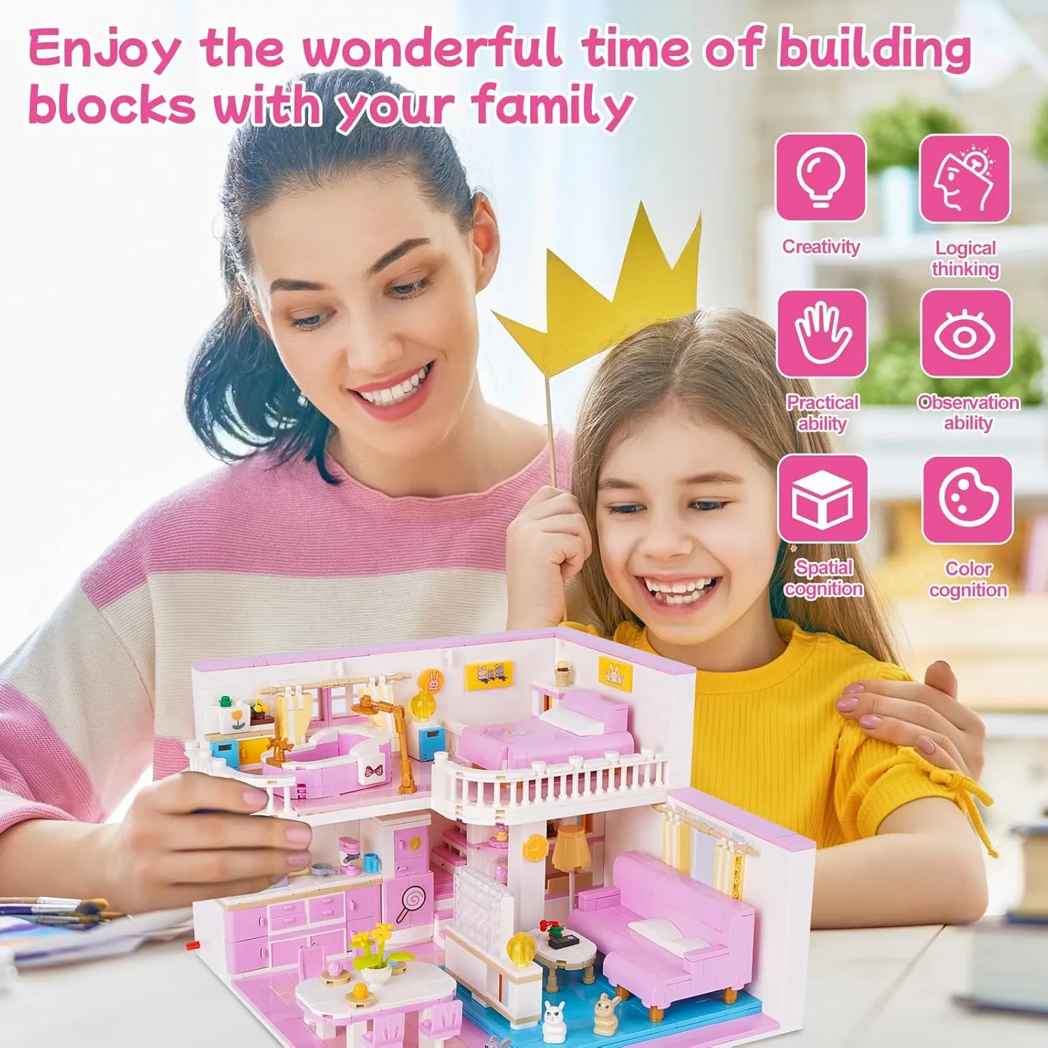 Friends House Building Block Set, Pets Collection Small Brick Model Set, Creative Mini Toy Building Sets, Children’s Day Birthday for Teens Kids Boys Girls 8 , 1096 PCS