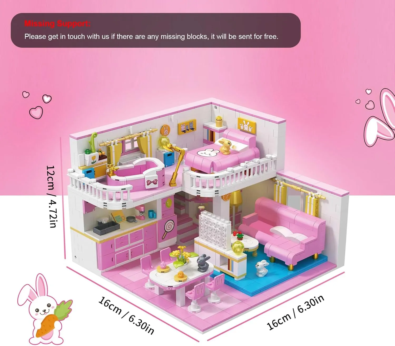 Friends House Building Block Set, Pets Collection Small Brick Model Set, Creative Mini Toy Building Sets, Children’s Day Birthday for Teens Kids Boys Girls 8 , 1096 PCS