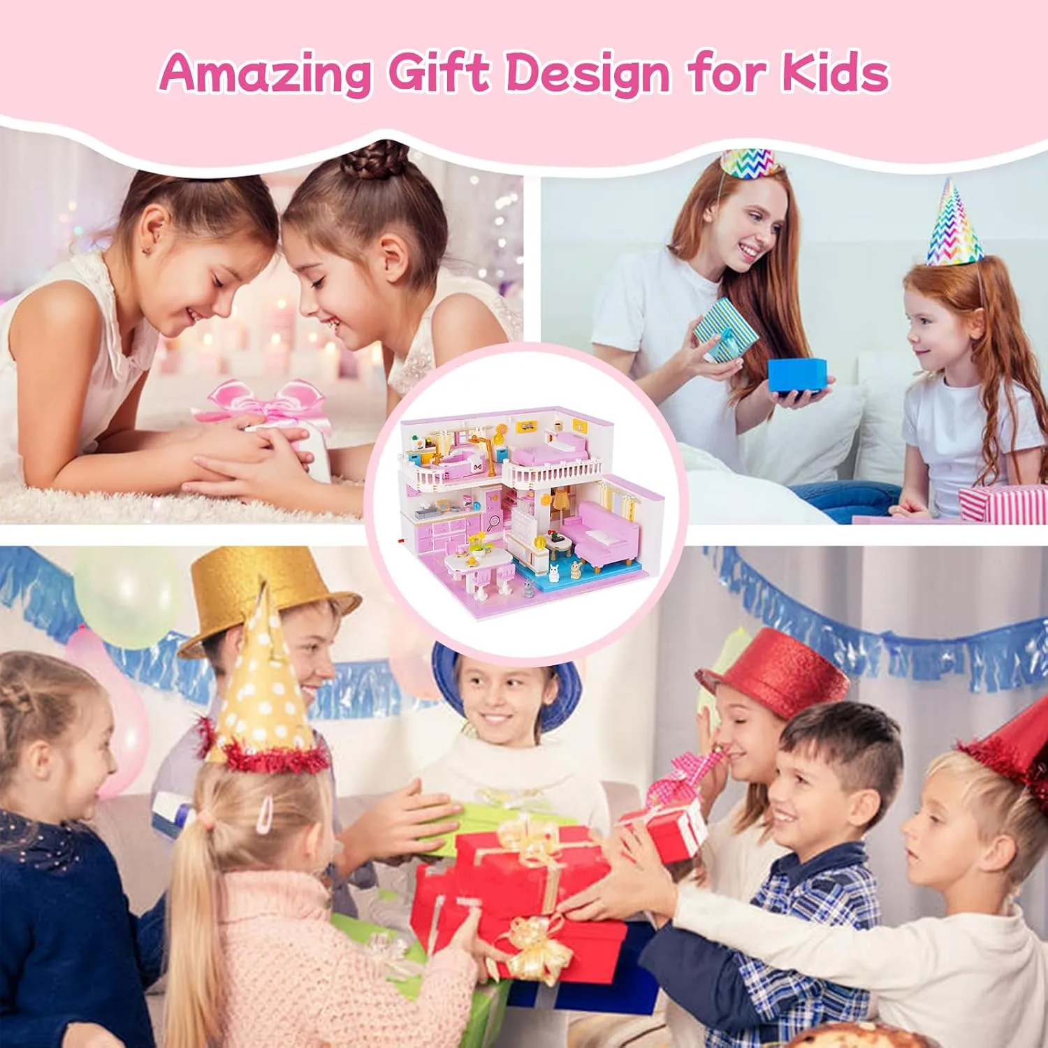 Friends House Building Block Set, Pets Collection Small Brick Model Set, Creative Mini Toy Building Sets, Children’s Day Birthday for Teens Kids Boys Girls 8 , 1096 PCS