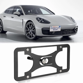 Front Bumper License Plate Mount Compatible with Porsche Panamera 2017-2023, No Drill Front License Plate Frames Tow Hook License Plate Bracket Holder Car Accessories Durable Car Tag Mounting Holder