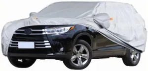 Full Car Covers for Toyota Highlander 2015 2016, All Weather Exterior Waterproof Scratch Automobile Apparel Non Slip Clothing Windproof Durable Protective Layer