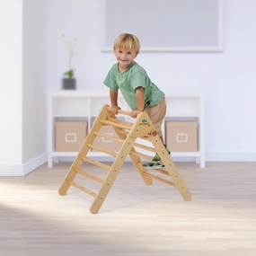 Fun Forest Pikler Triangle | Real Beech Wood Montessori Ladder | Foldable Montessori Climbing Set for Toddler | Climbing Toys Indoor | Climbing Toys for Toddlers 1-3 Inside (Medium)
