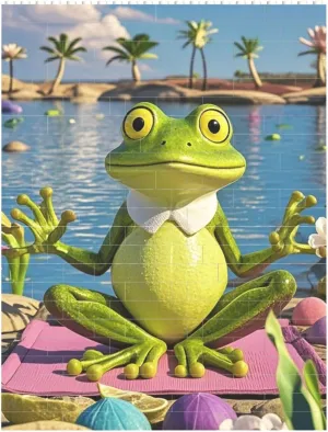 Funny Yoga Frog Building Block Puzzle Personalized Building Bricks for Adults Block Puzzle Building DIY Brick Block Puzzles Valentine's Day Gifts for Home Decor Brick Puzzle