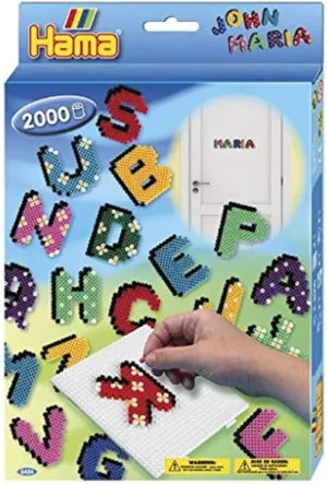 Fuse Beads, Alphabet Activity Box, Multicolor, 2000 Beads & Pegboard Set, Arts & Crafts Toys for Kids Ages 5 