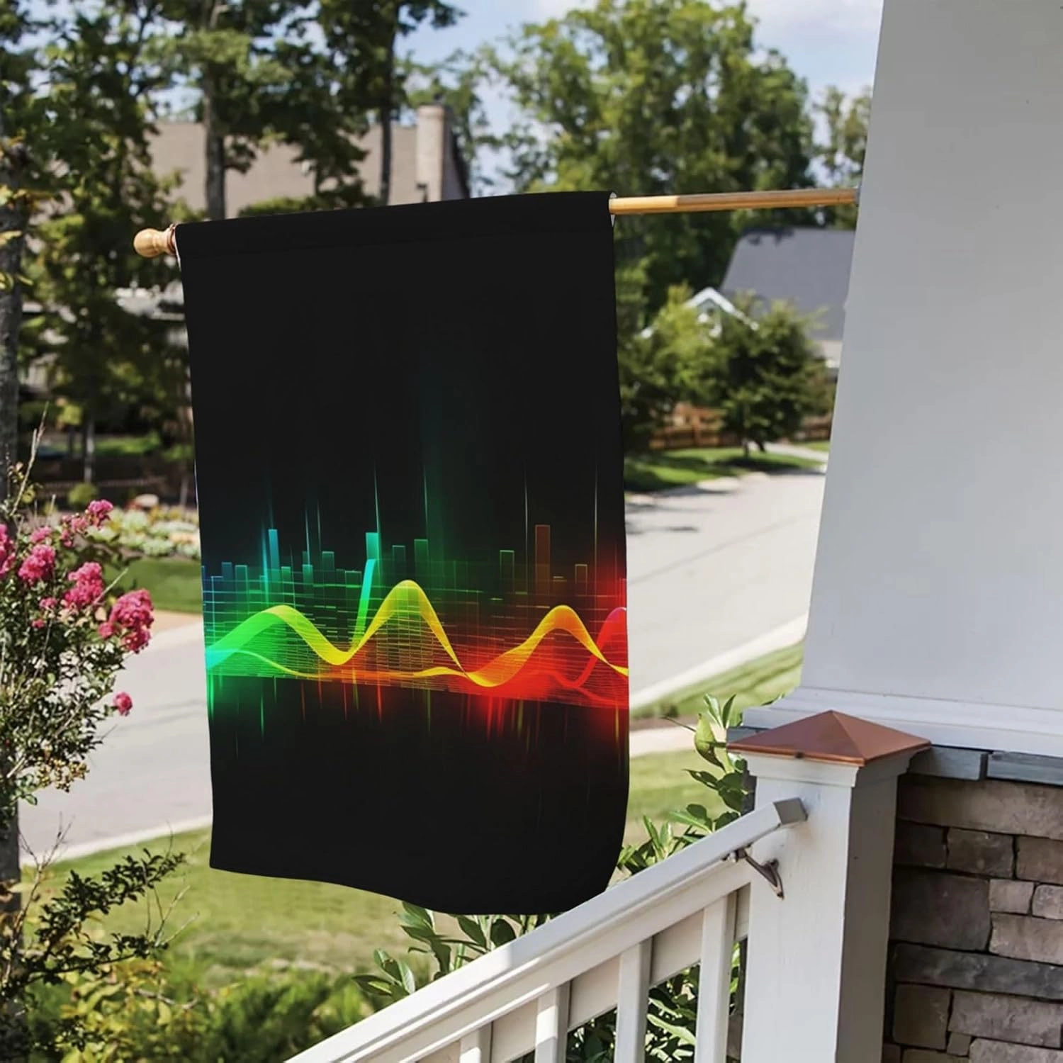 Garden Flags Double Sided 12x18 Inch Seasonal Welcome Yard Outdoor Flag Cool Music sound wave Garden Flag Spring Summer Small Flags for Outside Decorations Yard Lawn Patio Farmhouse