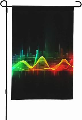 Garden Flags Double Sided 12x18 Inch Seasonal Welcome Yard Outdoor Flag Cool Music sound wave Garden Flag Spring Summer Small Flags for Outside Decorations Yard Lawn Patio Farmhouse