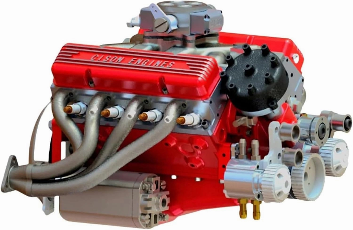 Gasoline Ohv V8 Small-Block Engine Model Kits, Cison V8 Engine Model Kit Gasoline, Mini V8 Model Engine Kit, Car Engine Model Kit, Build Your Own Stem V8 Model Engine for Adults(Green)