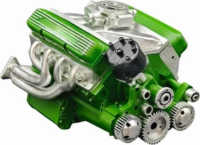 Gasoline Ohv V8 Small-Block Engine Model Kits, Cison V8 Engine Model Kit Gasoline, Mini V8 Model Engine Kit, Car Engine Model Kit, Build Your Own Stem V8 Model Engine for Adults(Green)