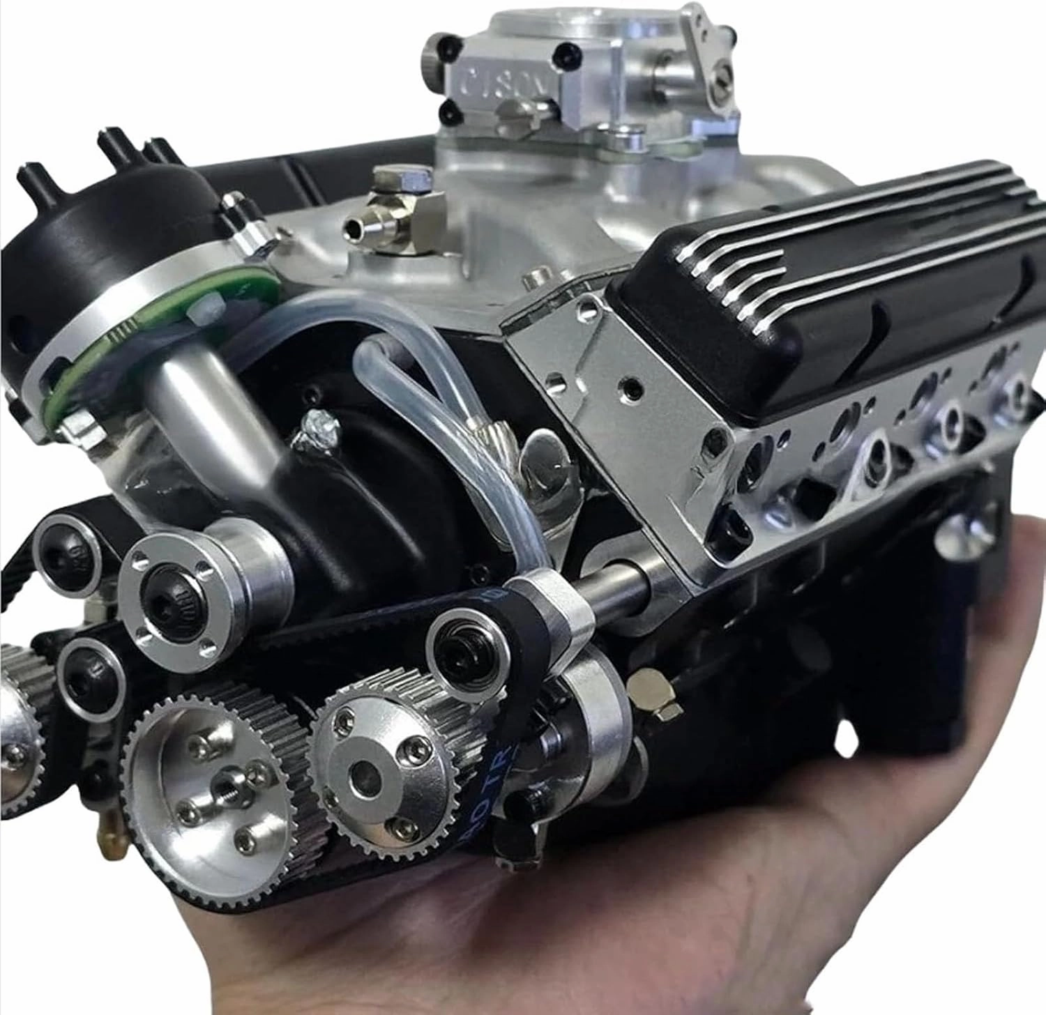 Gasoline Ohv V8 Small-Block Engine Model Kits, Cison V8 Engine Model Kit Gasoline, Mini V8 Model Engine Kit, Car Engine Model Kit, Build Your Own Stem V8 Model Engine for Adults(Green)