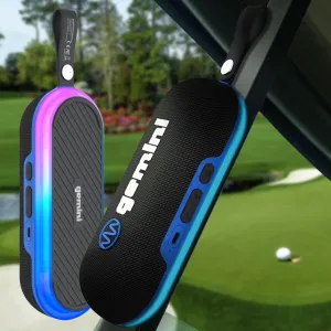 Gemini BEATGRIP Magnetic Bluetooth Speaker – Rechargeable, Mini Wireless Speaker with 12H Battery, LED Lights, IPX6 Waterproof, Strong Magnet for Golf Carts, Travel & Outdoor Adventures